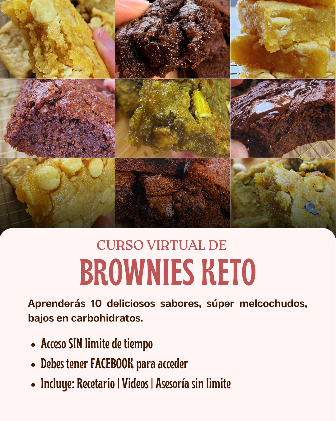 CURSO VIRTUAL DE BROWNIES KETO